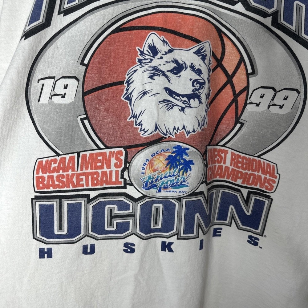 1999 Vintage University Of Connecticut Huskies NCAA Champions T Shirt Size XL - Picture 3 of 8